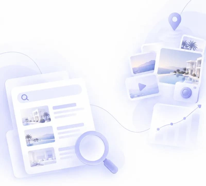 Illustration: the hotel’s search results, photos, video and location driving its visibility.